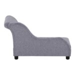 Luxury Style ペット用クッション付きカウチソファ グレー ファブリック素材のエレガントデザインペット専用家具